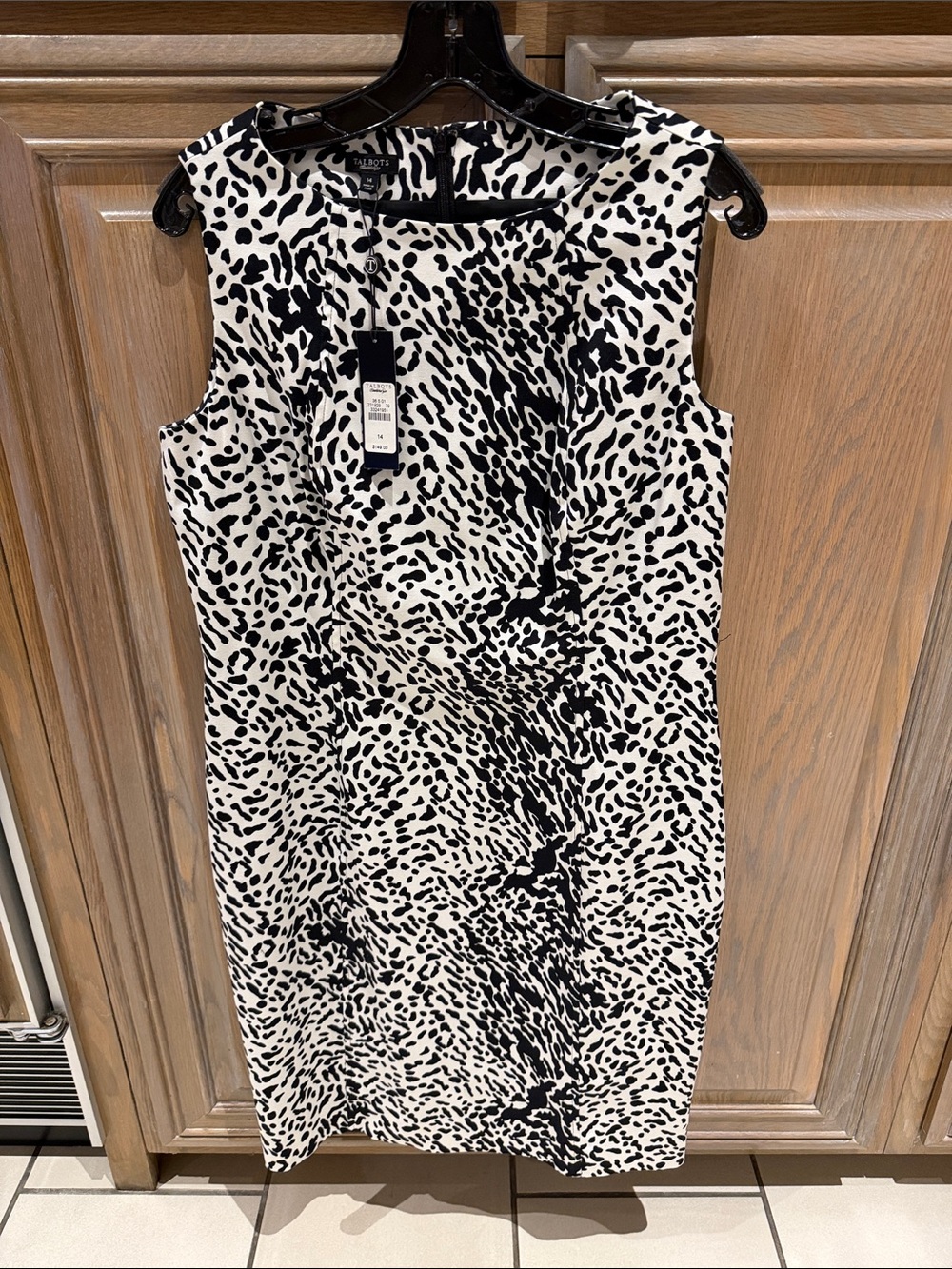 Talbots Black & White Leopard Dress NWT